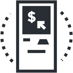 Fototapeta premium Atm Machine Vector Icon