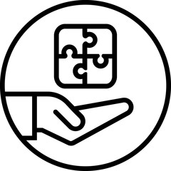 Jigsaw, puzzle line icon