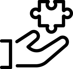 puzzle shape line icon. Teamwork