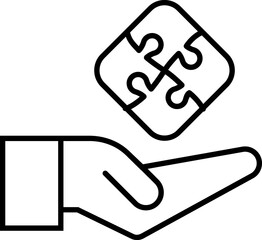 puzzle shape line icon. Teamwork