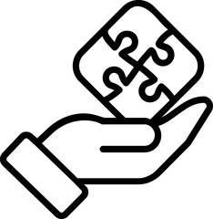 puzzle shape line icon. Teamwork