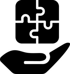 Puzzle shape glyph icon