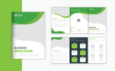 Organic Corporate trifold A5 brochure design template, business brochure layout vector 