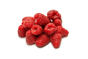 Tasty raspberries isolated on  white background.