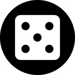 Dice circle line icon