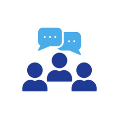 Community Network People Silhouette Icon. Social Group Team Work Pictogram. Business Teamwork Person Communication Speech Bubble Color Icon. Isolated Vector Illustration