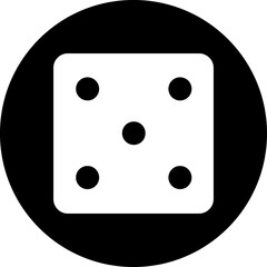 Dice circle line icon