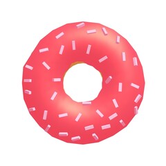 Delicious donut on white background