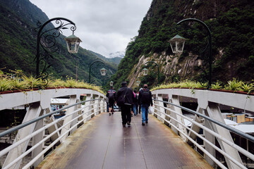 Aguas Calientes is a city at the foot of Machu Picchu, Peru.