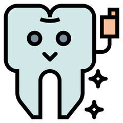 tooth filled outline icon style