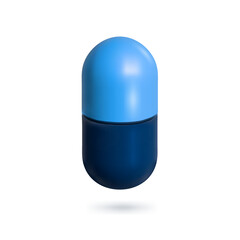 Blue Template Pills Capsules Isolated. Ready for Your Design. Vector illustration