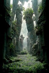 ancient ruins in the forest