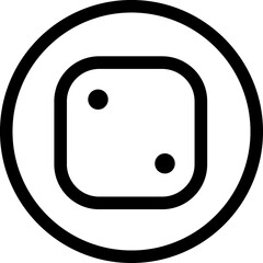 Dice circle line icon