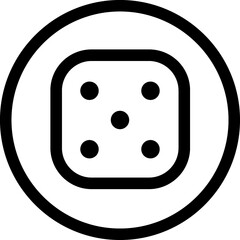 Fototapeta premium Dice circle line icon