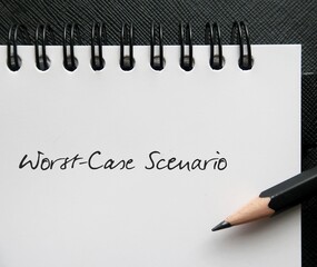 Pencil writing on notebook WORST-CASE SCENARIO, means preparing for most unpleasant or serious...