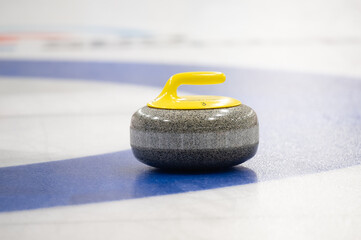 Curling rock on the ice
