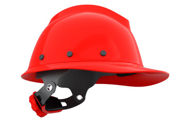 Red safety helmet or hard cap isolated on white background