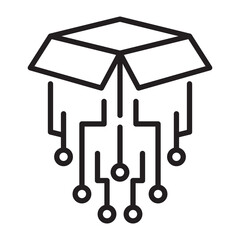 Digital Product linear icon. Product development collection illustration.