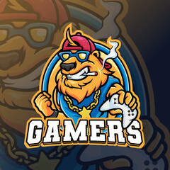 Lion Gamers Mascot Logo Premium Template