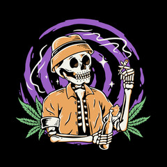 Skull Vibe Illustration Premium