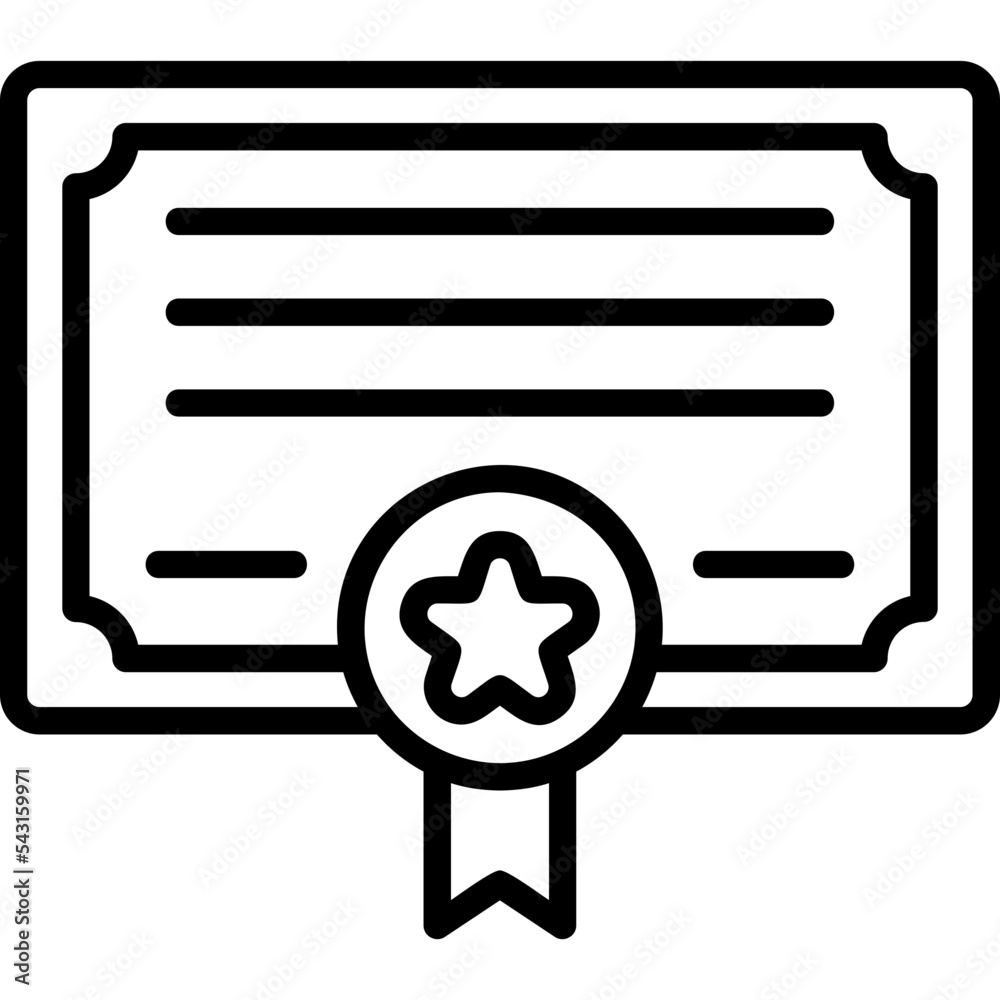 Wall mural certificate icon