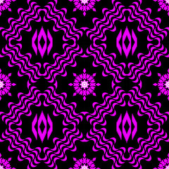 Fototapeta premium geometric folklore ornament. Tribal ethnic texture. Seamless striped pattern in Aztec style. Figure tribal embroidery. Indian, Scandinavian, Gypsy, Mexican, folk pattern.