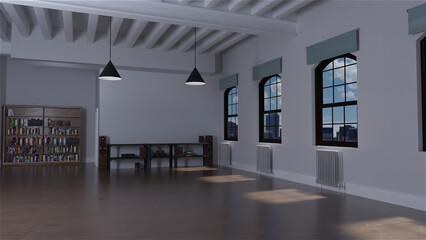 テレビ会議背景用 ZOOM会議背景用 CG 部屋 ラウンジ 本棚 書斎 video conferencing	
