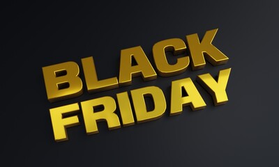 Black Friday 3D text banner or poster design isolate on background. Big Discount Sale Concept.