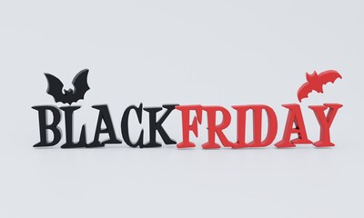 Black Friday 3D text banner or poster design isolate on background. Big Discount Sale Concept.