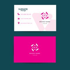 Modern business card design. Double sided business card design template. Vector visiting card illustration print template