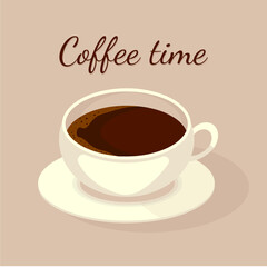 Cup of hot coffee or chocolate 