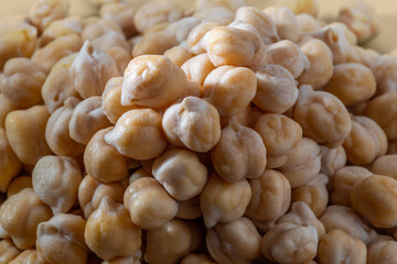Chickpea or chick pea Cicer arietinum annual legume for cooking hummus. Garbanzo beans seeds for nutrient-dense healthy vegetarian food