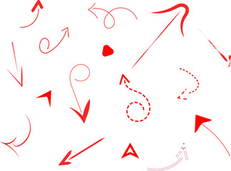 red and white arrows