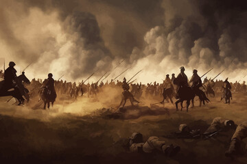 digital artwork featuring the american civil war. - obrazy, fototapety, plakaty