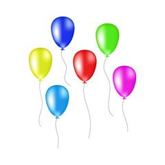 Colorful png balloons, six different colors
