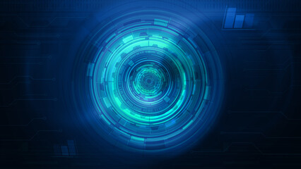 Abstract blue technology background with circles
