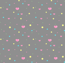 Hearts pink simple seamless pattern