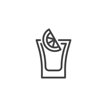tequila shot glass with lime slice clip art preview