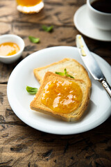 Toast with homemade orange jam