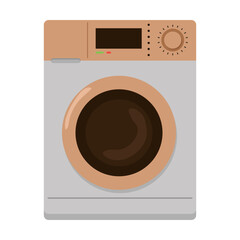 washing machine for home bathroom. Vector illustration of decoration and toilet equipment. Cartoon washbasin isolated on white