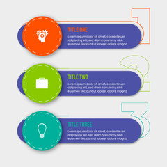 Fototapeta premium Modern infographic Design template can be used for workflow layout, diagram, number options, web design, flyer, brochure, social media content, book, magazine. Infographic design with 3 steps.