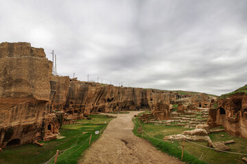 The ancient city of Dara on a cloudy day. Mardin