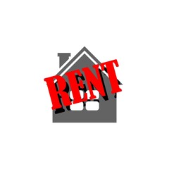Rent house sign icon isolated on white background