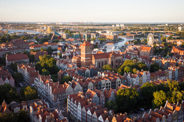 Fototapeta na wymiar overhead view of Gdansk in Poland
