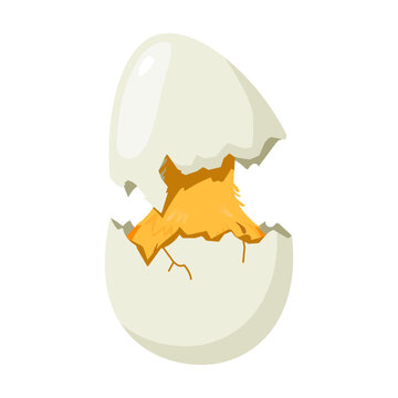 recommend clip art: Cute chick in a shell hat, hatching process. Vector illustration of birth step from egg to bird. Cartoon cracked egg isolated on white