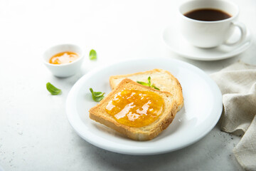 Toast with homemade orange jam