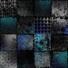 Vector seamless mosaic art pattern. Art background.