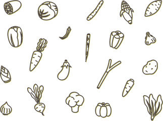 野菜アイコンセット カラーシャドウ黄色