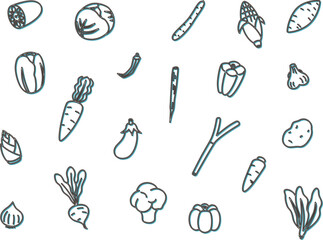 野菜アイコンセット カラーシャドウ青