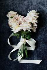 Elegant nude roses bouquet.  